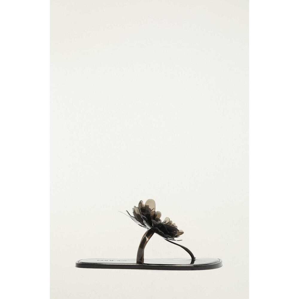 Farm Rio Black Jelly Flower Flat Sandal